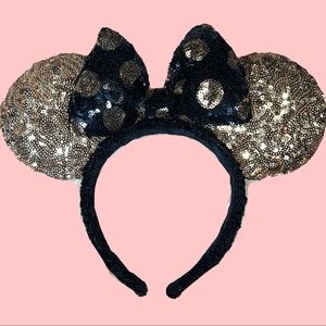 Black/Gold polka dot Minnie Ears